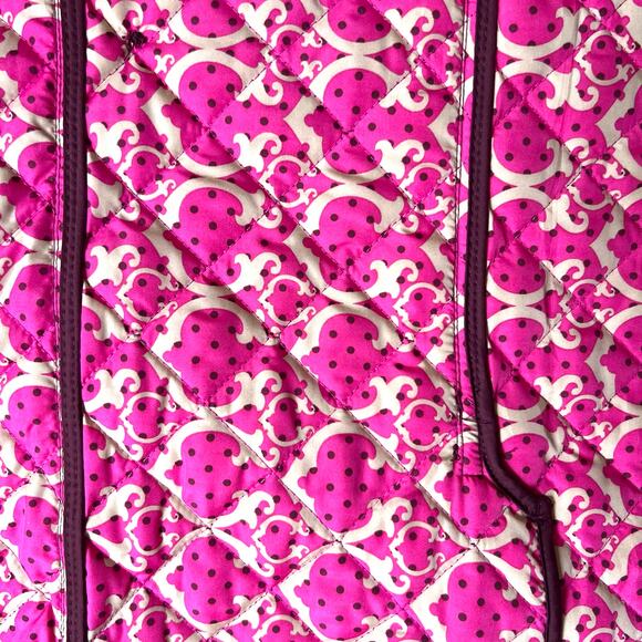 C. Wonder Quilted Burgundy Jacket Women’s XL Pink Print Lining Button Front - Picture 11 of 14